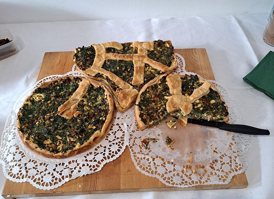 Fahrrad-Quiche mit Spinat! Fahrrad-Quiche mit Spinat - sehr lecker!