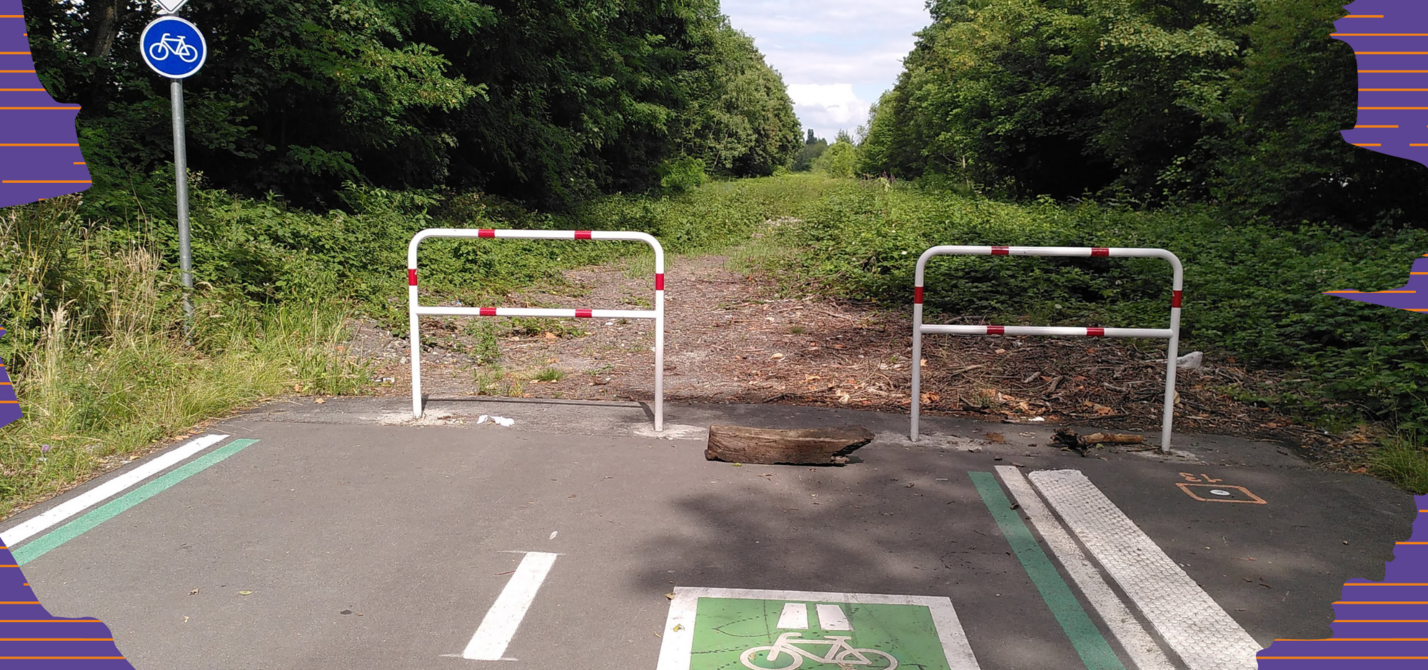 Radschnellweg "Ende", RS1 Ruhr. Radschnellweg "Ende", RS1 Ruhr.